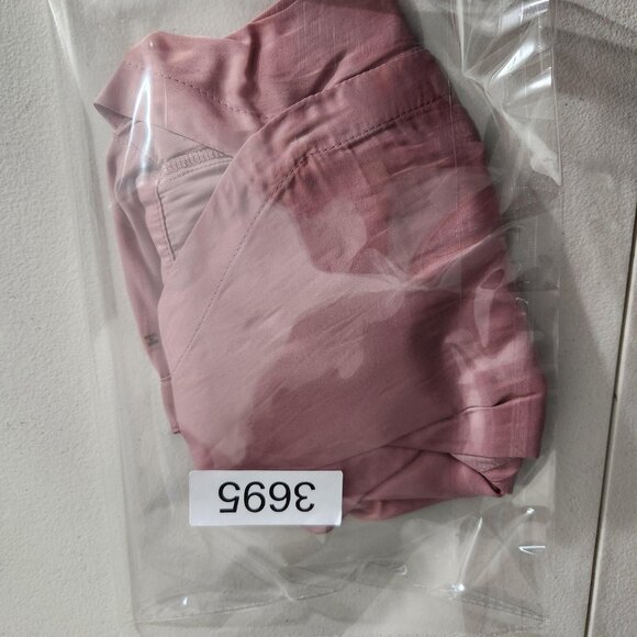 Mustard Seed Blouse Womens Small Pink Surplice wrap  V Neck Short Sleeve FLAWS - Picture 12 of 12